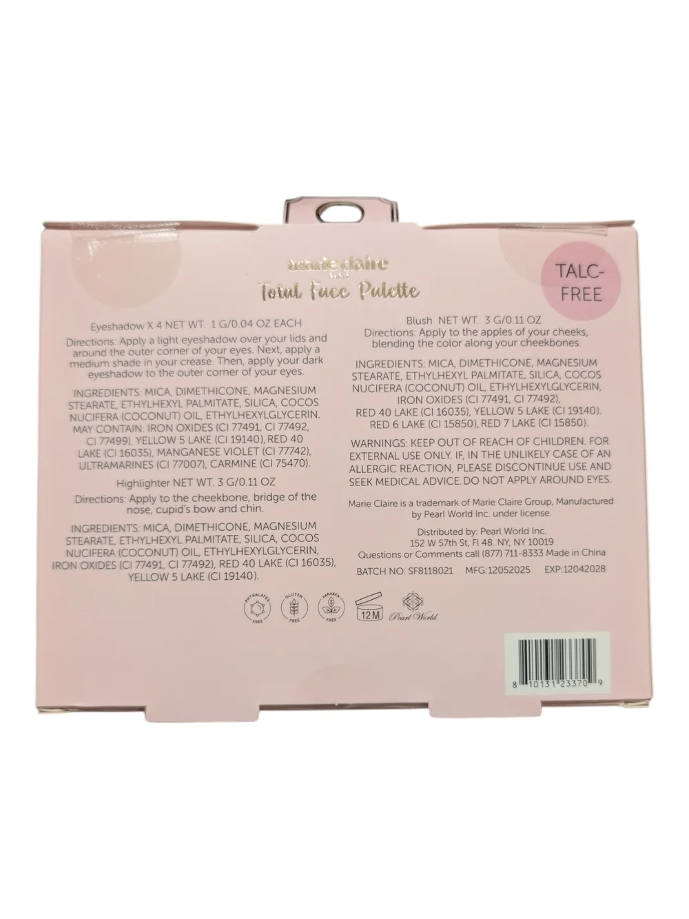 Marie Claire Paris Total Face Palette Natural Charm New Sealed